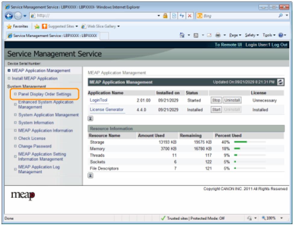 CANON I-SENSYS LBP325X - Démarrer SMS (service management service). - 1