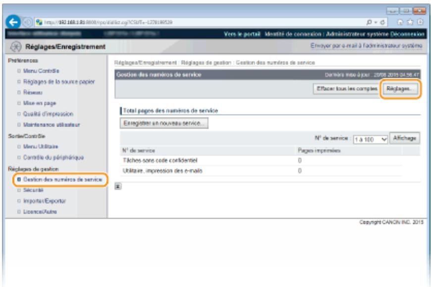 CANON I-SENSYS LBP325X - Activation du mode de gestion des numéros de service - 2