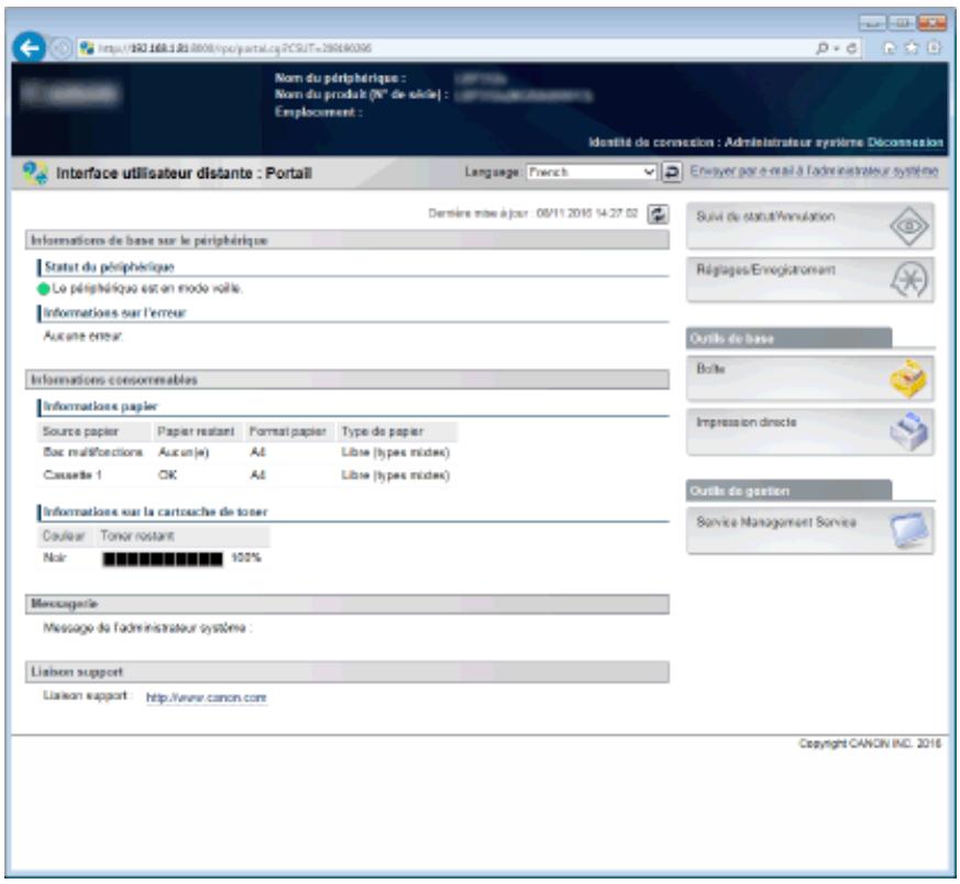 CANON I-SENSYS LBP325X - Cliquez sur [se connecter] - 1