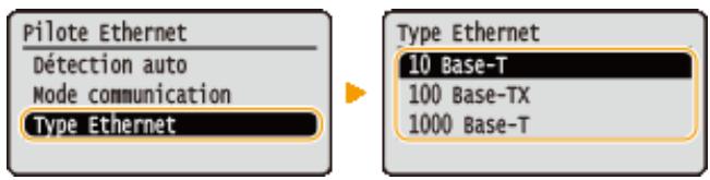 CANON I-SENSYS LBP325X - Sélectionnez le type ethernet. - 1