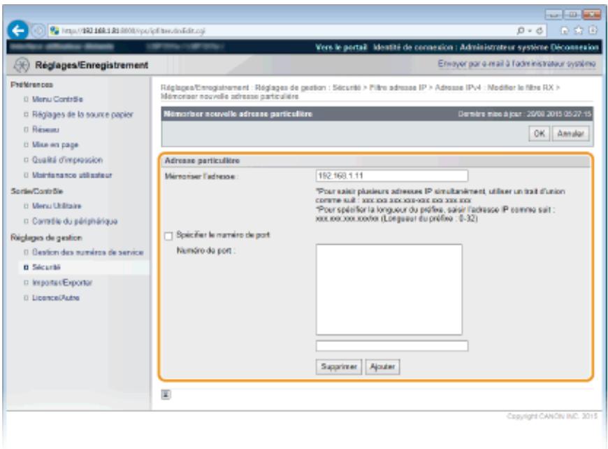 CANON I-SENSYS LBP325X - Indiquez les exceptions voulues. - 1