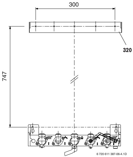 ELM LEBLANC MEGALIS GVAC24-2HV - Dimensions de la plaque robinetterie - 2
