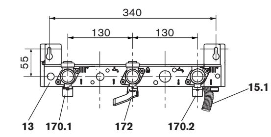 ELM LEBLANC MEGALIS GVAC24-2HV - Dimensions de la plaque robinetterie - 3