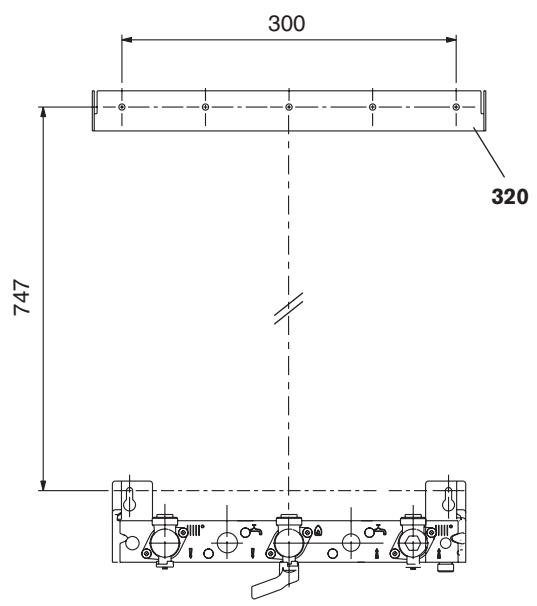 ELM LEBLANC MEGALIS GVAC24-2HV - Dimensions de la plaque robinetterie - 5