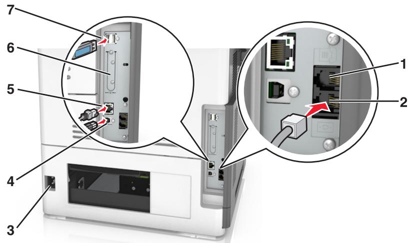 LEXMARK MX711D - Connexion des câbles - 5