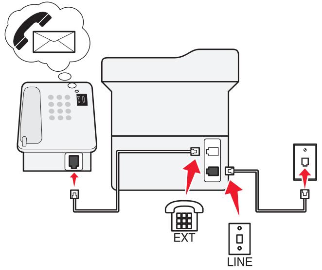 LEXMARK MX711D - Configuration 3 : l'imprimante partage la ligne avec un téléphone abonné à un service de messagerie vocale - 2