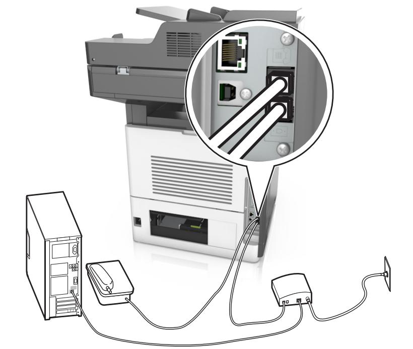 LEXMARK MX711D - Configuration 1: l'imprimante est directement connectée à un modem câble - 1