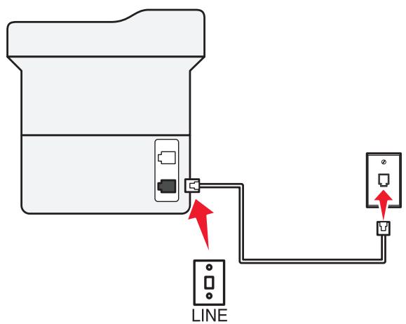 LEXMARK MX711D - Configuration 1: l'imprimante est connectée à une ligne de télécopie dédiée - 2