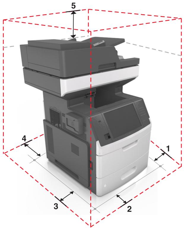 LEXMARK MX711D - Choix d'un emplacement pour l'imprimante - 2