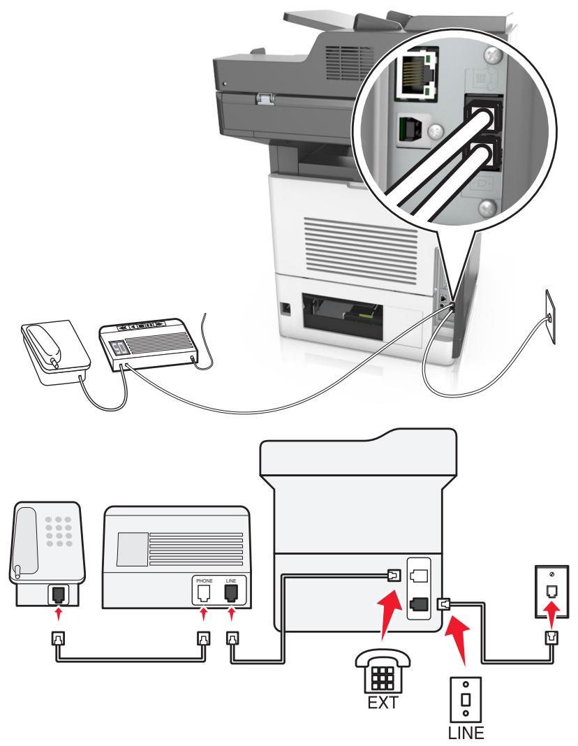 LEXMARK MX711D - Connecté à la même prise murale téléphonique - 1