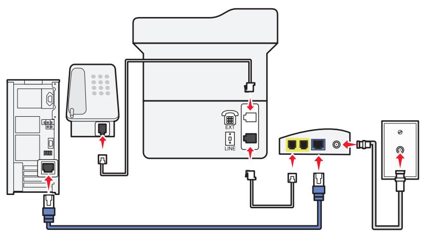 LEXMARK MX711D - Configuration 1: l'imprimante est directement connectée à un modem câble - 2