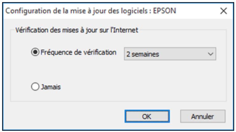 EPSON ECOTANK ET-8500 - Modification des options de mises à jour automatiques - 1