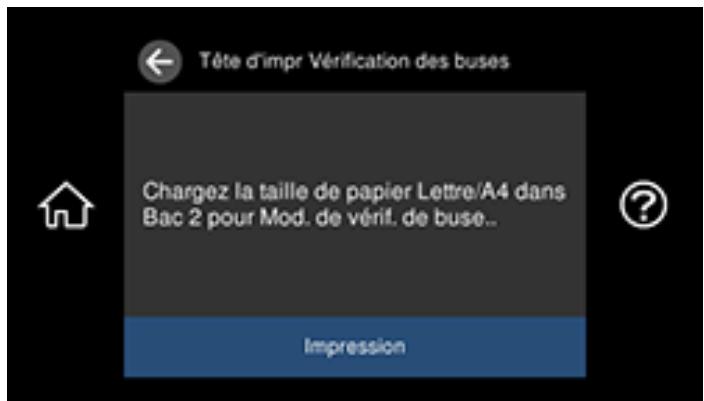 EPSON ECOTANK ET-8500 - Vérification des buses avec le panneau de commande - 1