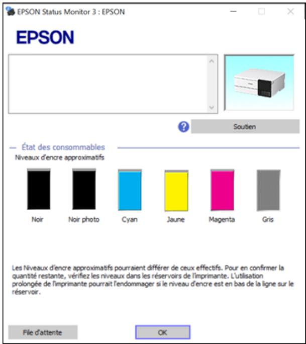 EPSON ECOTANK ET-8500 - Vérification de l'état de l'impression - windows - 1