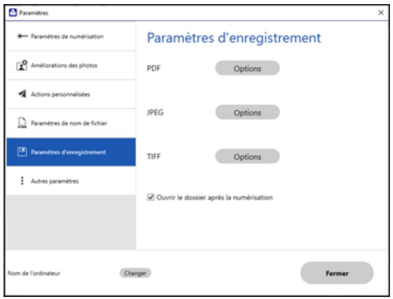 EPSON ECOTANK ET-8500 - Modification des paramètres d'enregistrement - 2