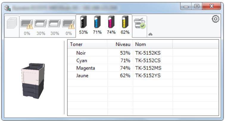 KYOCERA ECOSYS P6035CDN - Onglet état cartouche - 1