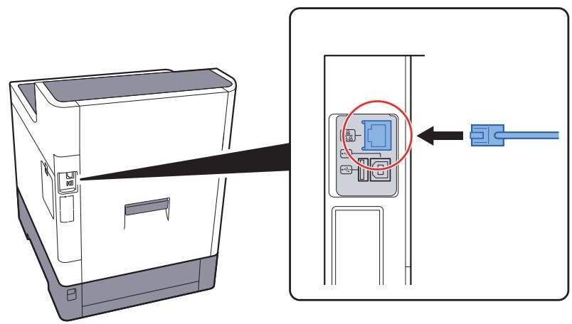 KYOCERA ECOSYS P6035CDN - Raccorder le câble à la machine. - 1