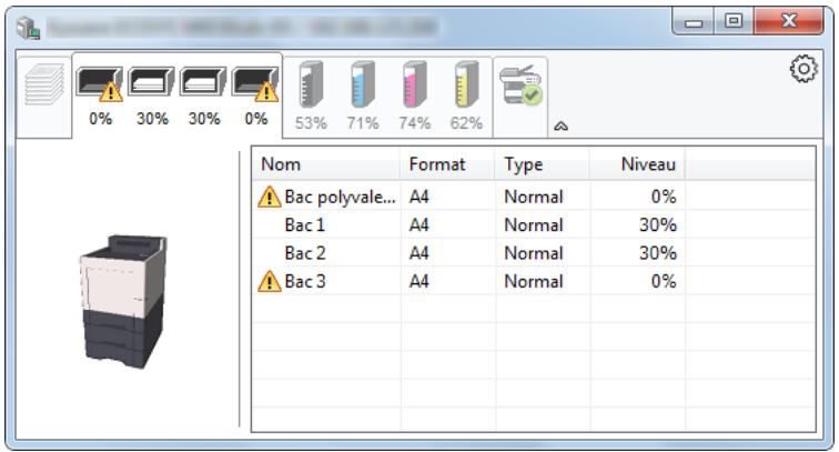 KYOCERA ECOSYS P6035CDN - Onglet état bac à papier - 1