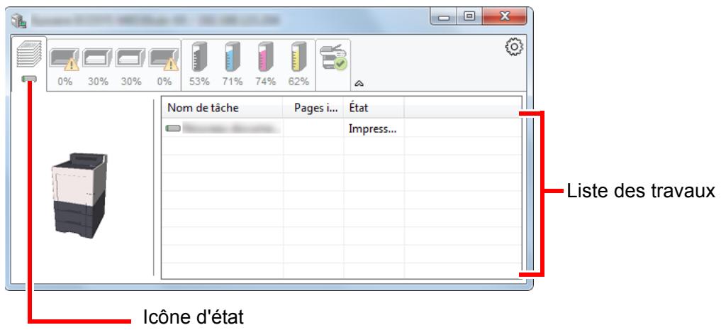 KYOCERA ECOSYS P6035CDN - Onglet progression impression - 1