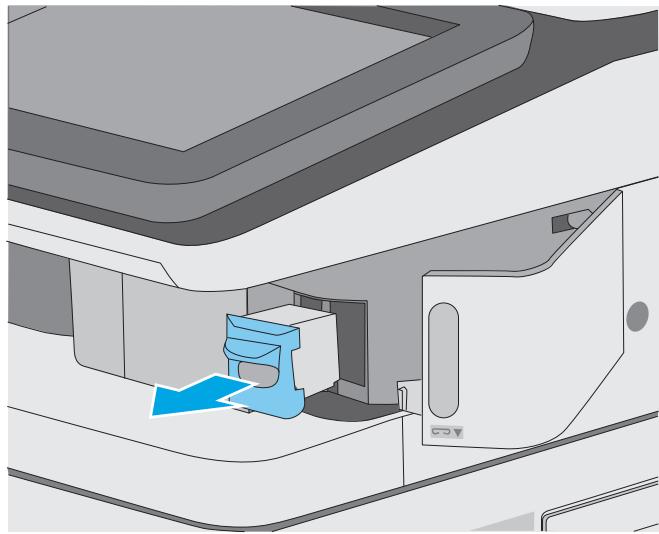 HP COLORJET ENTERPRISE M577F - Retirez la cartouche d'agrafes de l'imprimante. - 1