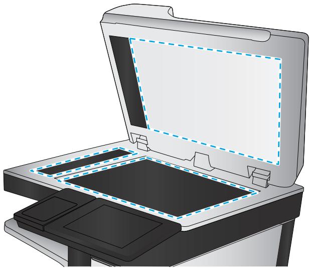HP COLORJET ENTERPRISE M577F - Vérification que la vitre du scanner est dépourvue de saleté et de souillures - 3