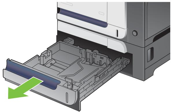 HP LASERJET CM3530FS - Chargement de papier de format standard dans le bac 3 - 1