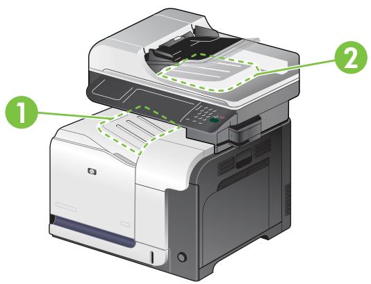 HP LASERJET CM3530FS - Emplacements de sortie - 1