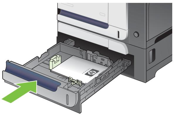 HP LASERJET CM3530FS - Chargement de papier de format personnelisé dans le bac 3 - 4