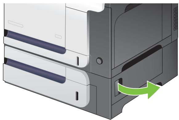HP LASERJET CM3530FS - Suppression des bourrages dans la porte inférieure droite (bac 3) - 1