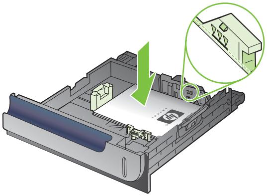 HP LASERJET CM3530FS - Chargement de papier de format personnelisé dans le bac 3 - 3