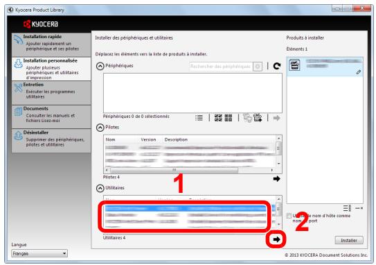 KYOCERA ECOSYS P6130CDN - Sélectionner l'utilitaire à installer. - 1