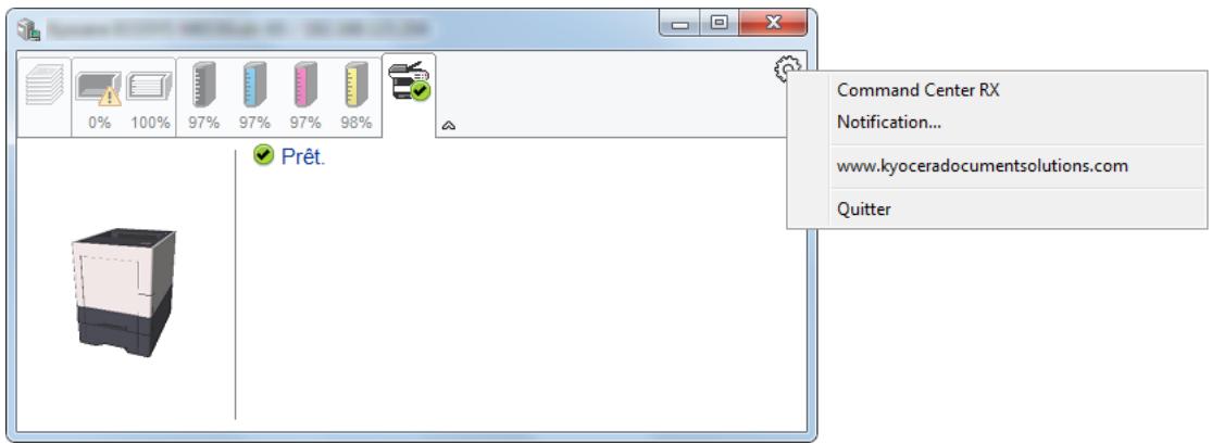 KYOCERA ECOSYS P6130CDN - Menu contextuel de Status Monitor - 1