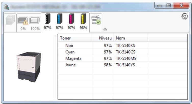 KYOCERA ECOSYS P6130CDN - Onglet État cartouche - 1