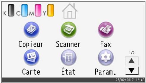 RICOH SP C262SFNW - Comment personnaliser l'écran [accueil] - 1