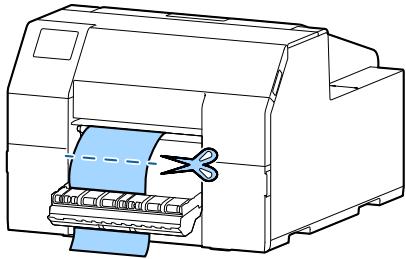 EPSON COLORWORKS CW-C6000AE - Coupez le papier près de la fente d'éjection du papier. - 1