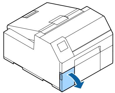 EPSON COLORWORKS CW-C6000AE - Ouvrez le couvercle gauche du logement des cartouches d'encre. - 1