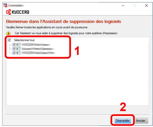KYOCERA ECOSYS P4140DN - Désinstaller le logiciel. - 1