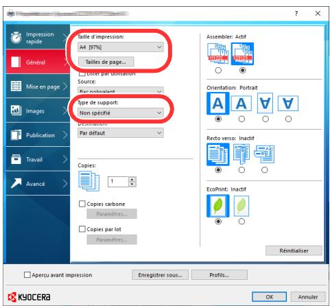 KYOCERA ECOSYS P4140DN - Configurer les paramètres. - 2