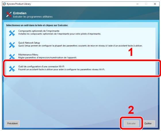 KYOCERA ECOSYS P4140DN - [Outil de configuration d'une connexion Wi-Fi] > [OK] - 1