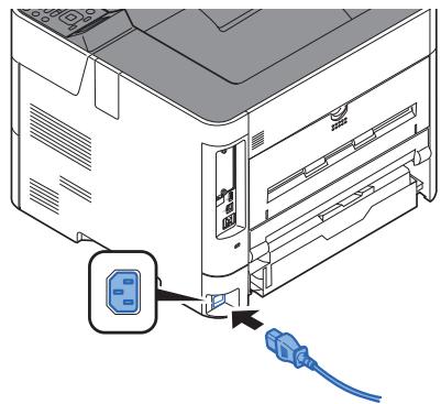 KYOCERA ECOSYS P4140DN - Raccorder le cable à la machine. - 1