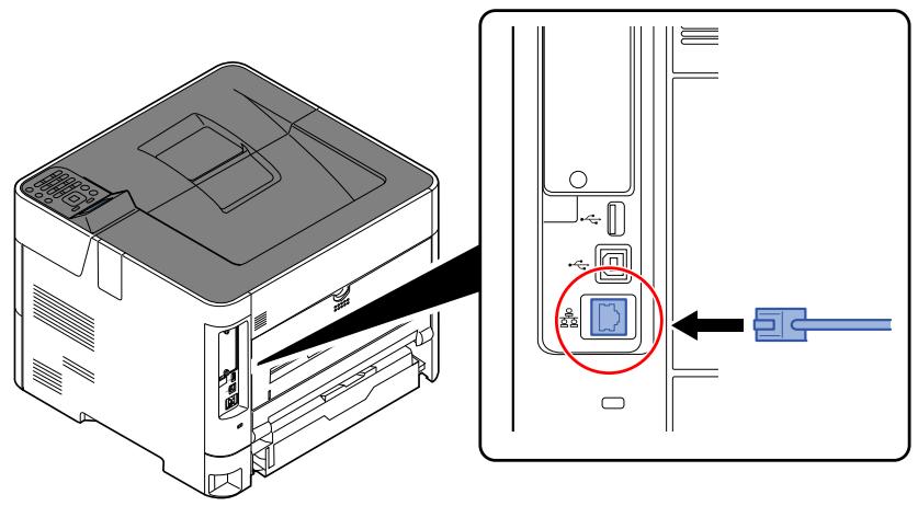 KYOCERA ECOSYS P4140DN - Raccorder le cable à la machine. - 1