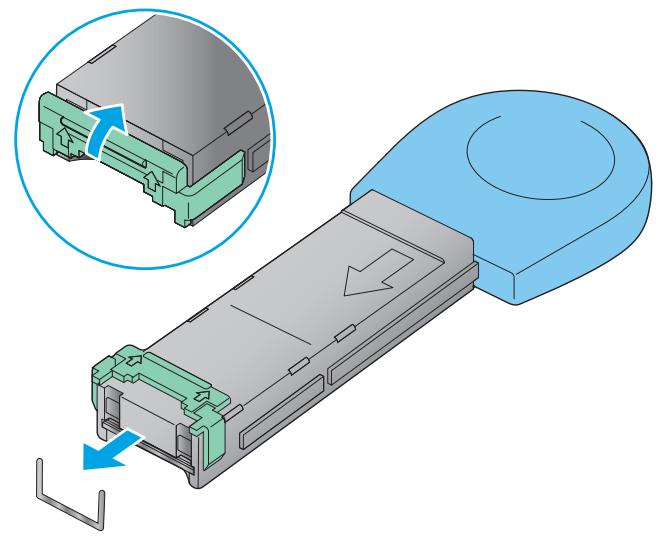 HP M604N - Élimination des bourrages d'agrafes dans le bac d'empilement/agrafeuse - 2
