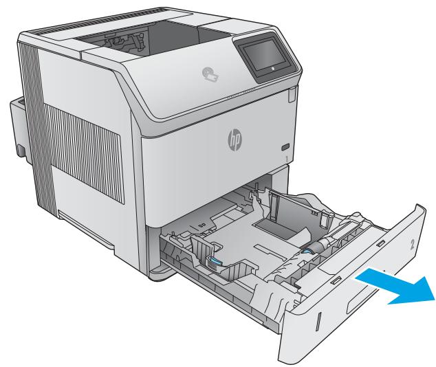 HP M604N - Ouvrez le bac. - 1