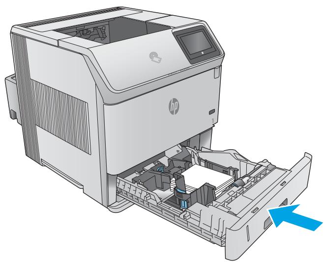 HP M604N - Chargement du papier dans le bac à support personnalisé - 5