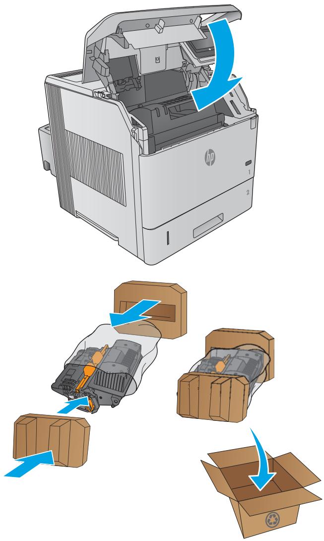 HP M604N - Retrait et remplacement de la cartouche - 8