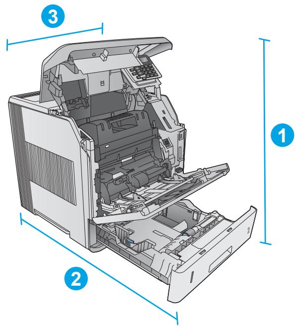 HP M604N - Dimensions des produits standard - 1