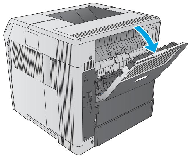 HP M604N - Élimination des bourrages papier dans le bac de sortie arrêté - 1