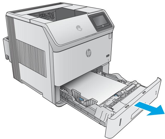 HP M604N - Élimination des bourages papier dans le bac 2 et les bacs de 500 feuilles - 1