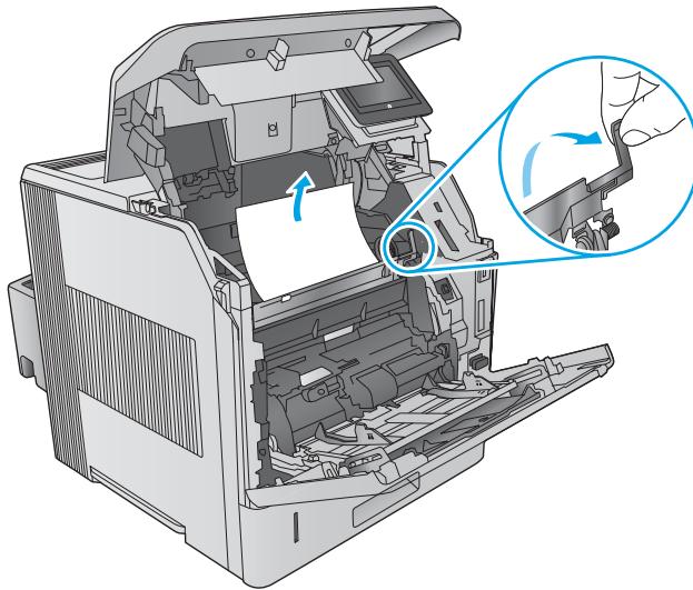 HP M604N - Élimination des bourages papier dans la zone de la cartouche de toner - 3
