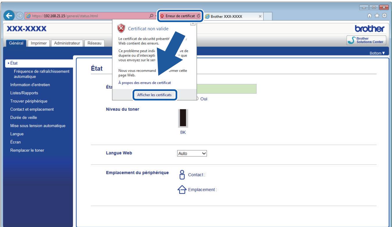 BROTHER HL-L2372DN - Installer le certificat auto-signé pour les utilisateurs Windows munis de droits d'administration - 5